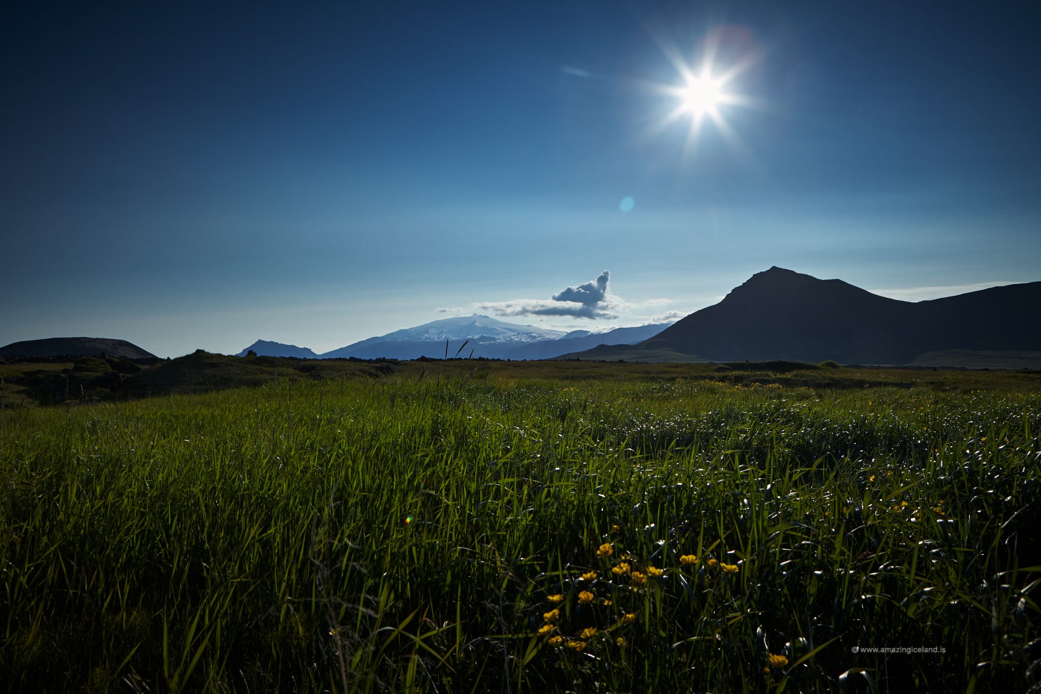 The Glacier and volcano Snæfellsjökull in Snæfellsnes Iceland