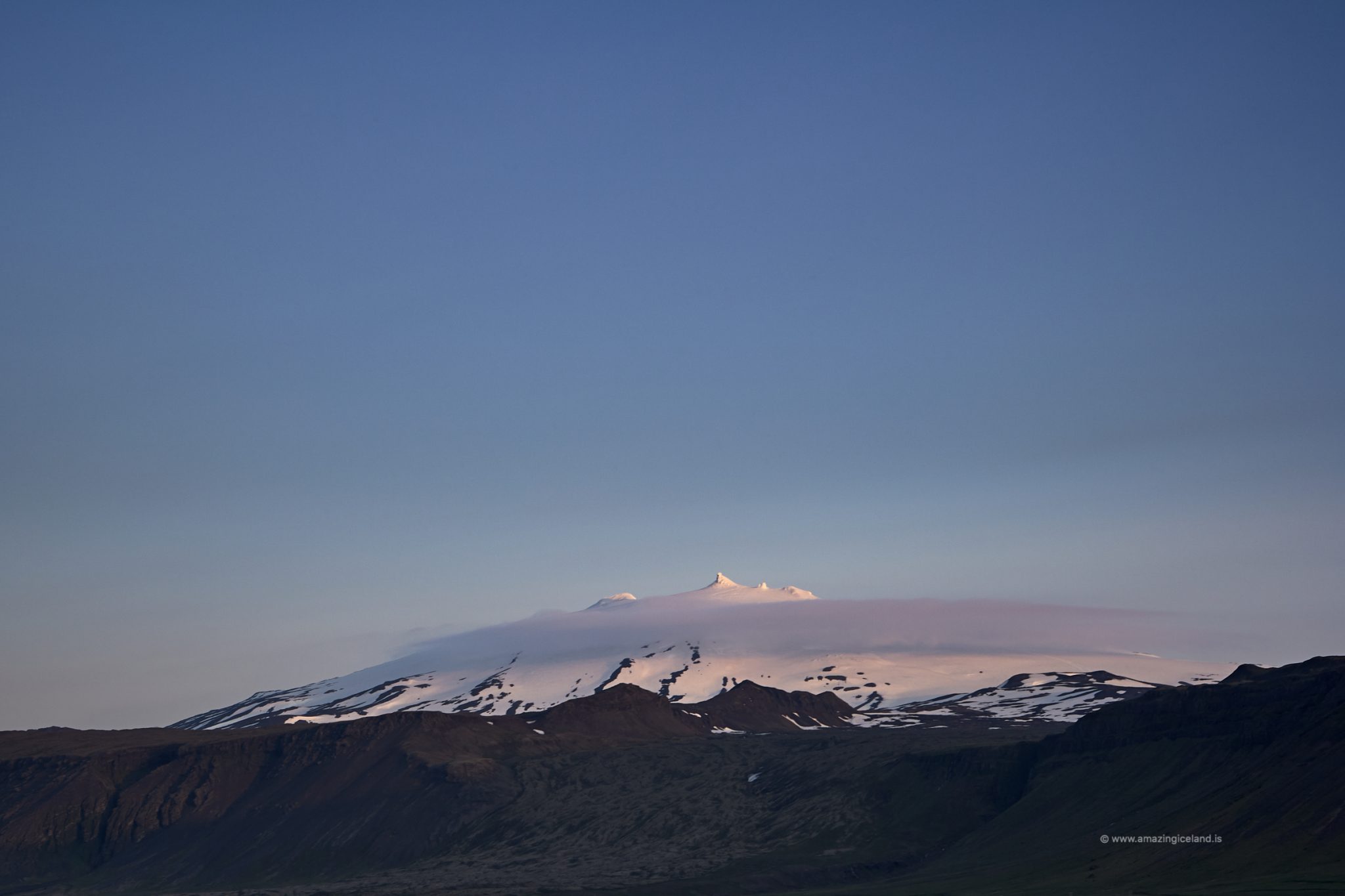 The stratovolcano Snæfellsjökull in Snæfellsnes Iceland