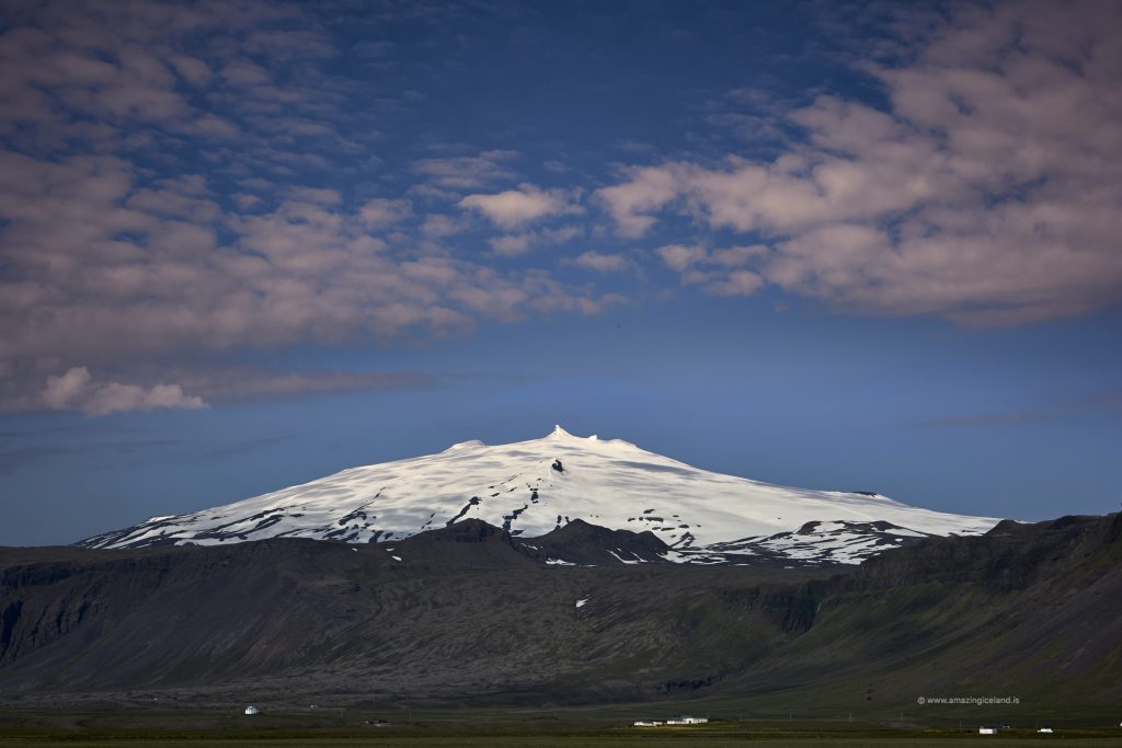 The glacier of Snæfellsjökull volcano in Snæfellsnes Iceland