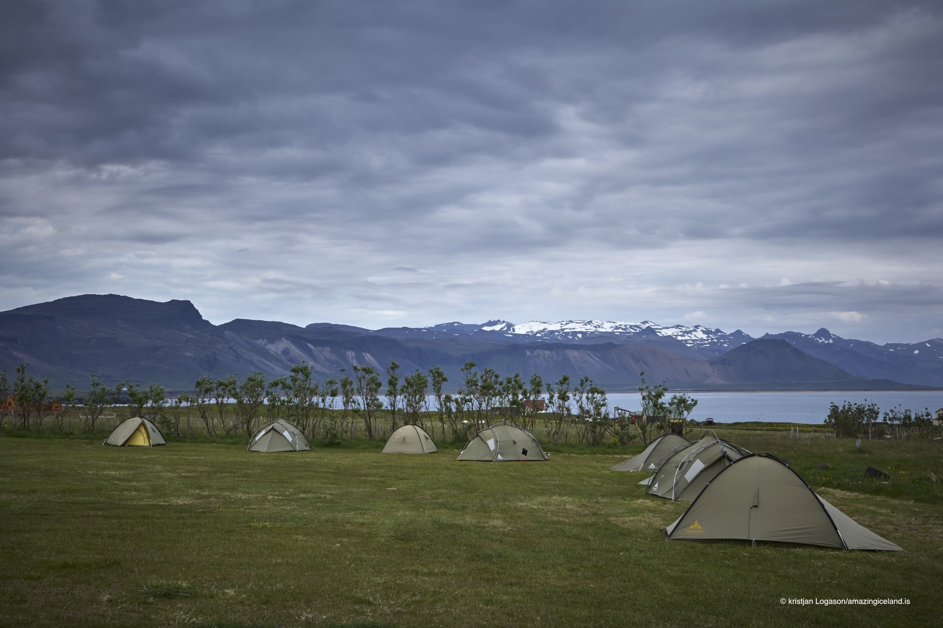 Tents at the campground at Arnarstapi