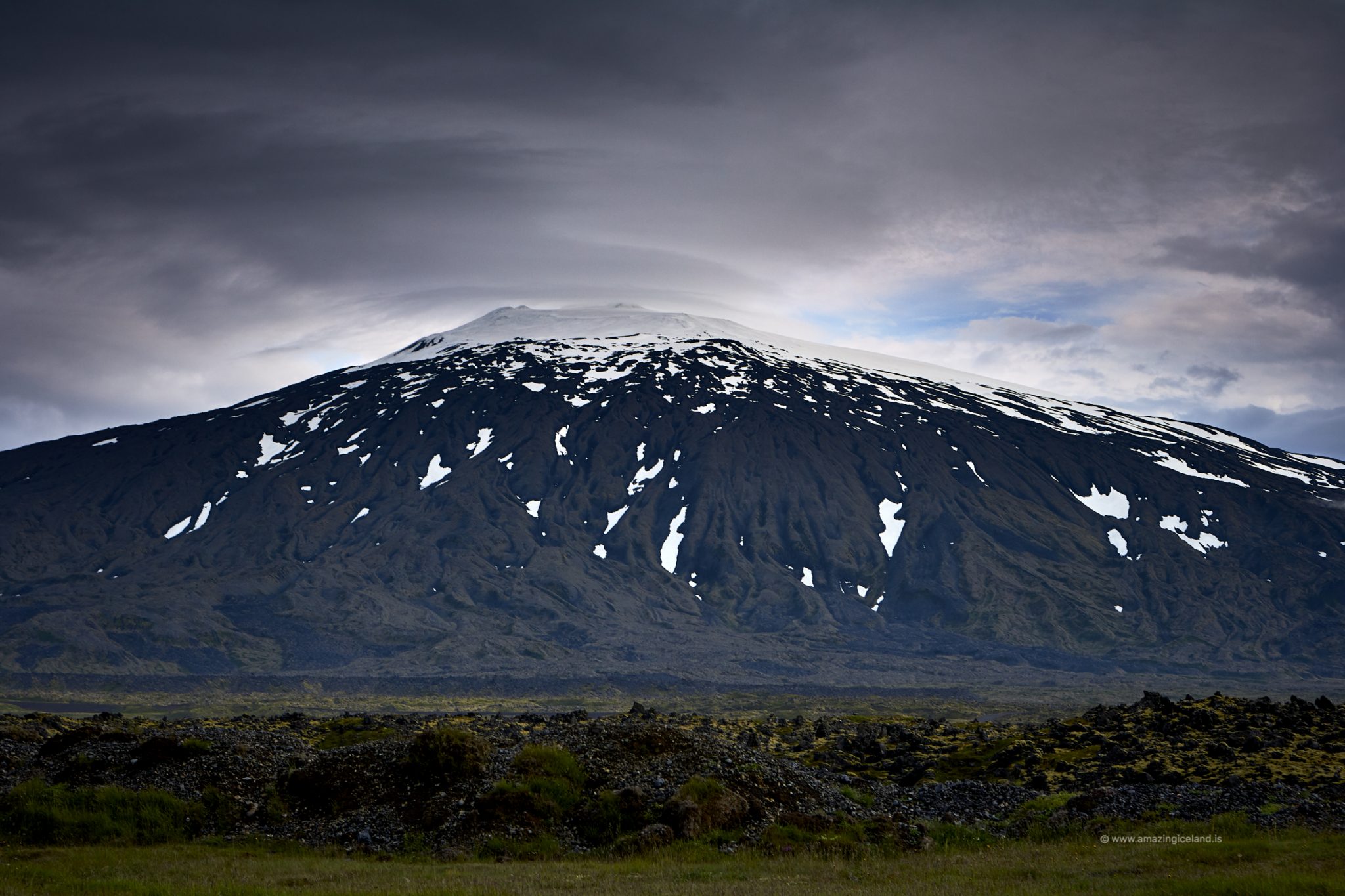 West side of stratovolcano Snæfellsjökull in Snæfellsnes Iceland