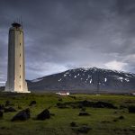 The lighthouse at Malarrif with Snæfellsjökull