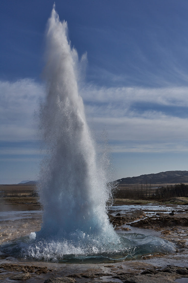 The geysir Strokkur on the golden circle in Iceland