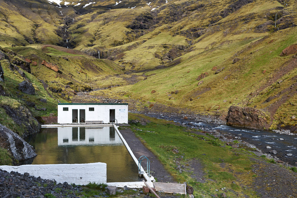 Seljavallalaug geothermal natural swimming pool in Iceland