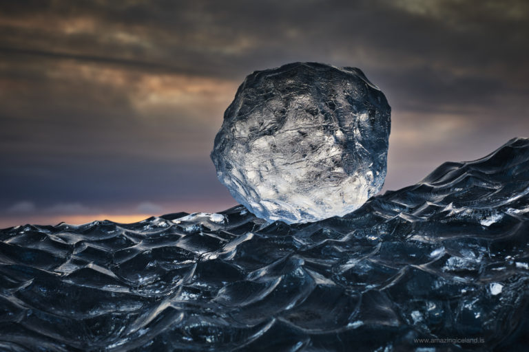 Diamond shaped ice at Diamond beach in Iceland