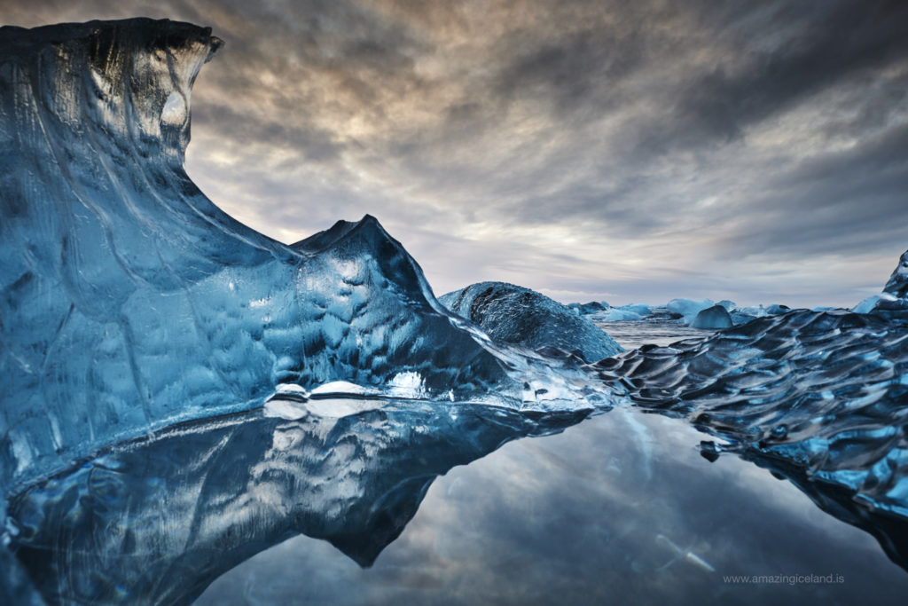 Ice block on Diamond beach in Iceland