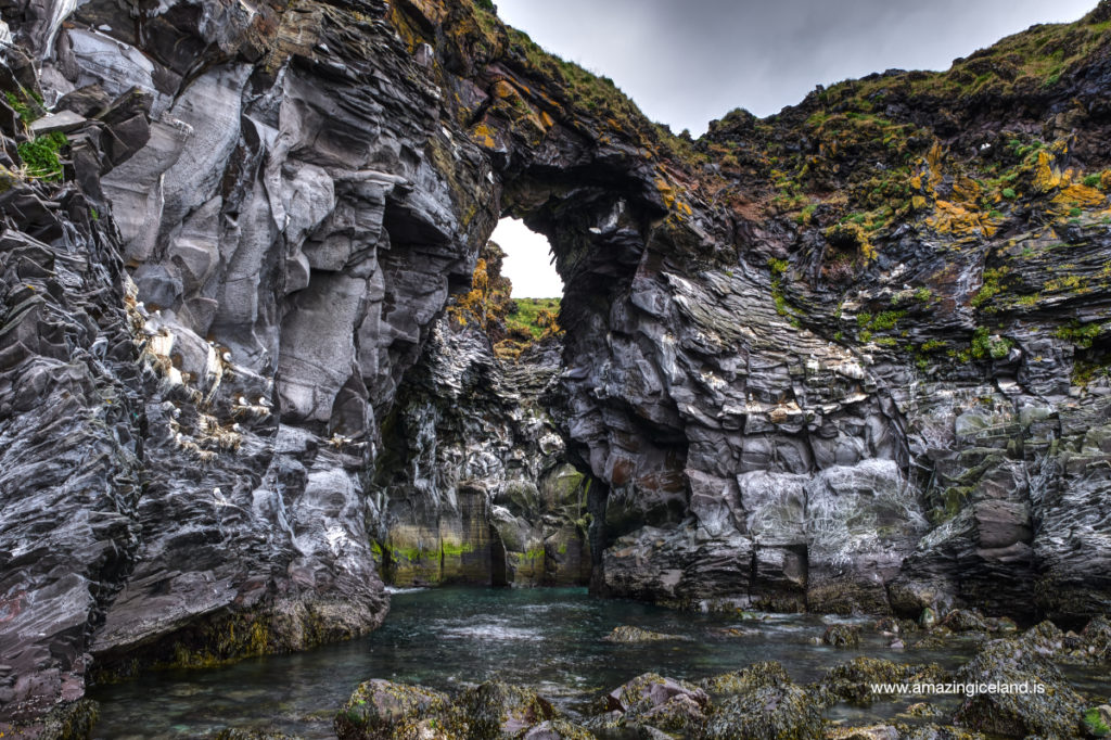 The cove "Baðstofa" at Hellnar in Snæfellsnes Iceland