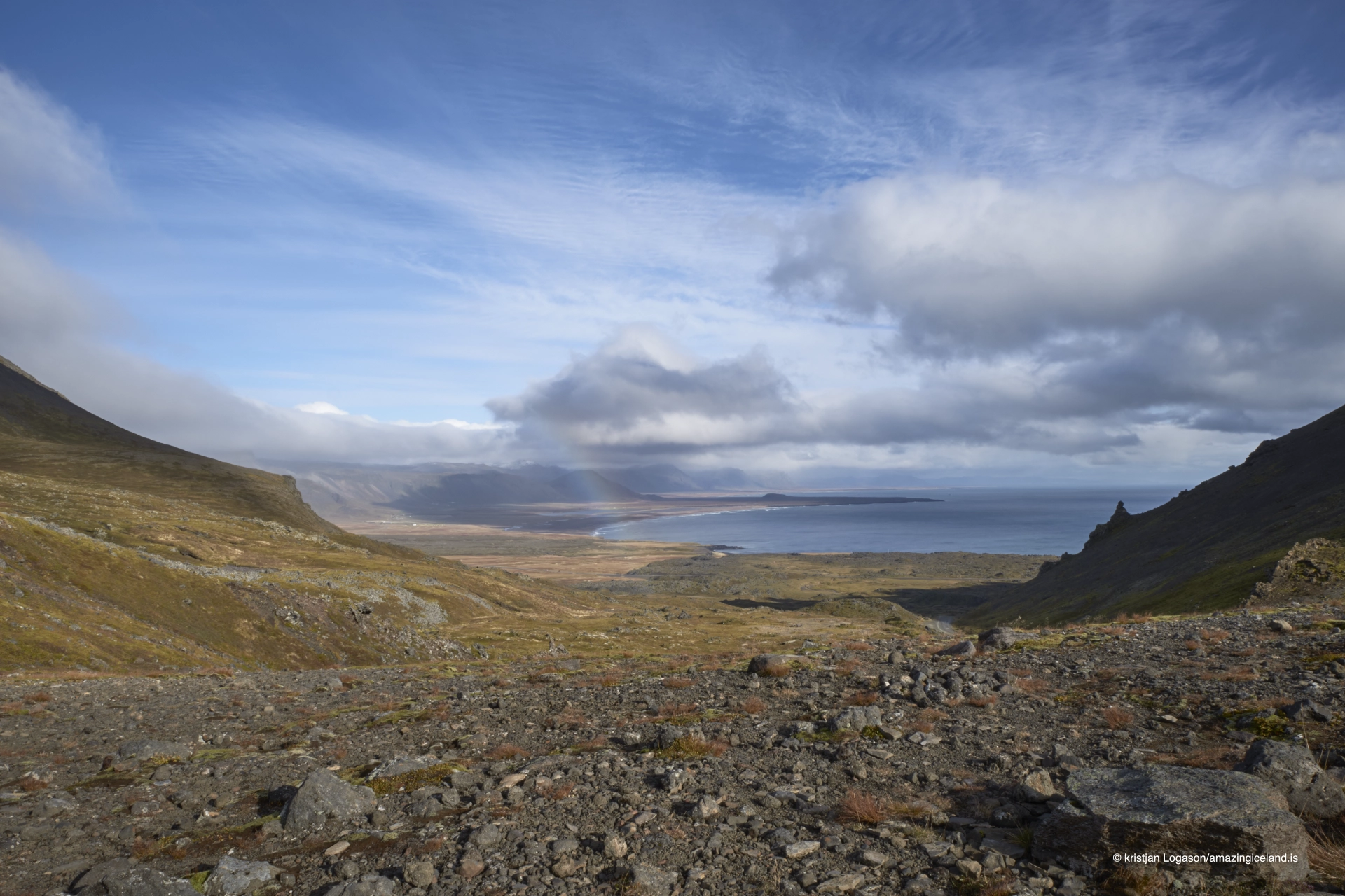 View over Snæfellsnes and surrounding area from the carpark by Sönghellir cave