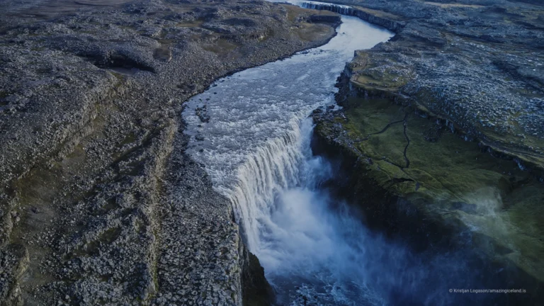 Dettifoss waterfall as Europe’s most powerful waterfall by volume, it represents fluvial force at its upper limit