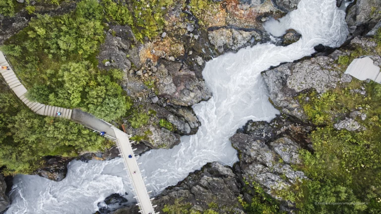 Barnafoss waterfall in the river Hvítá in Borgarfjörður west Iceland