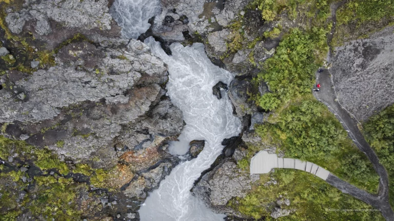 Barnafoss waterfall in the river Hvítá in Borgarfjörður west Iceland