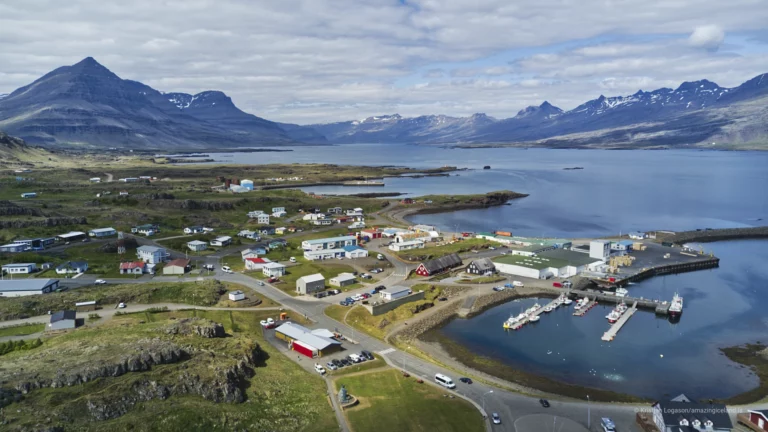 Aerial view of Djupivogur in east Iceland