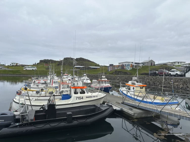 Boats in the harbour in Djúpivogur east Iceland