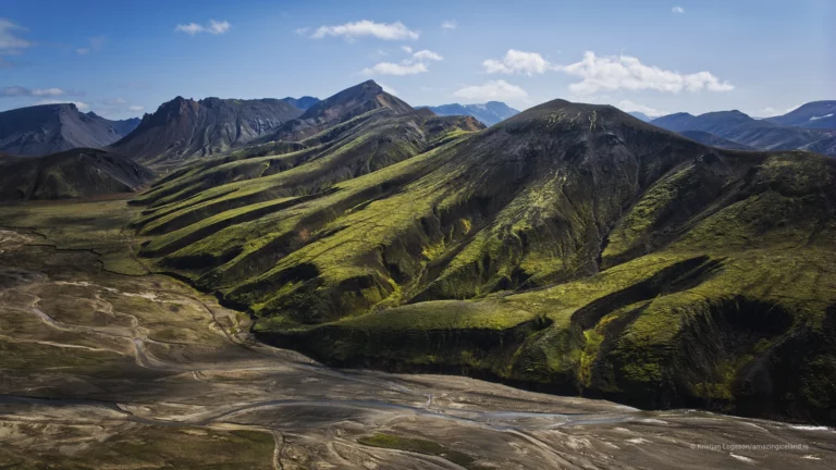Landmannalaugar is one of Iceland’s most geologically expressive landscapes: a highland basin of rhyolite mountains, lava fields, geothermal activity, and braided rivers within the Fjallabak Nature Reserve. Located at the northern end of F208, the area is internationally known for its colour-rich mountains and natural hot spring, but its deeper significance lies in how clearly it reveals the interaction between volcanism, tectonics, water, and time.