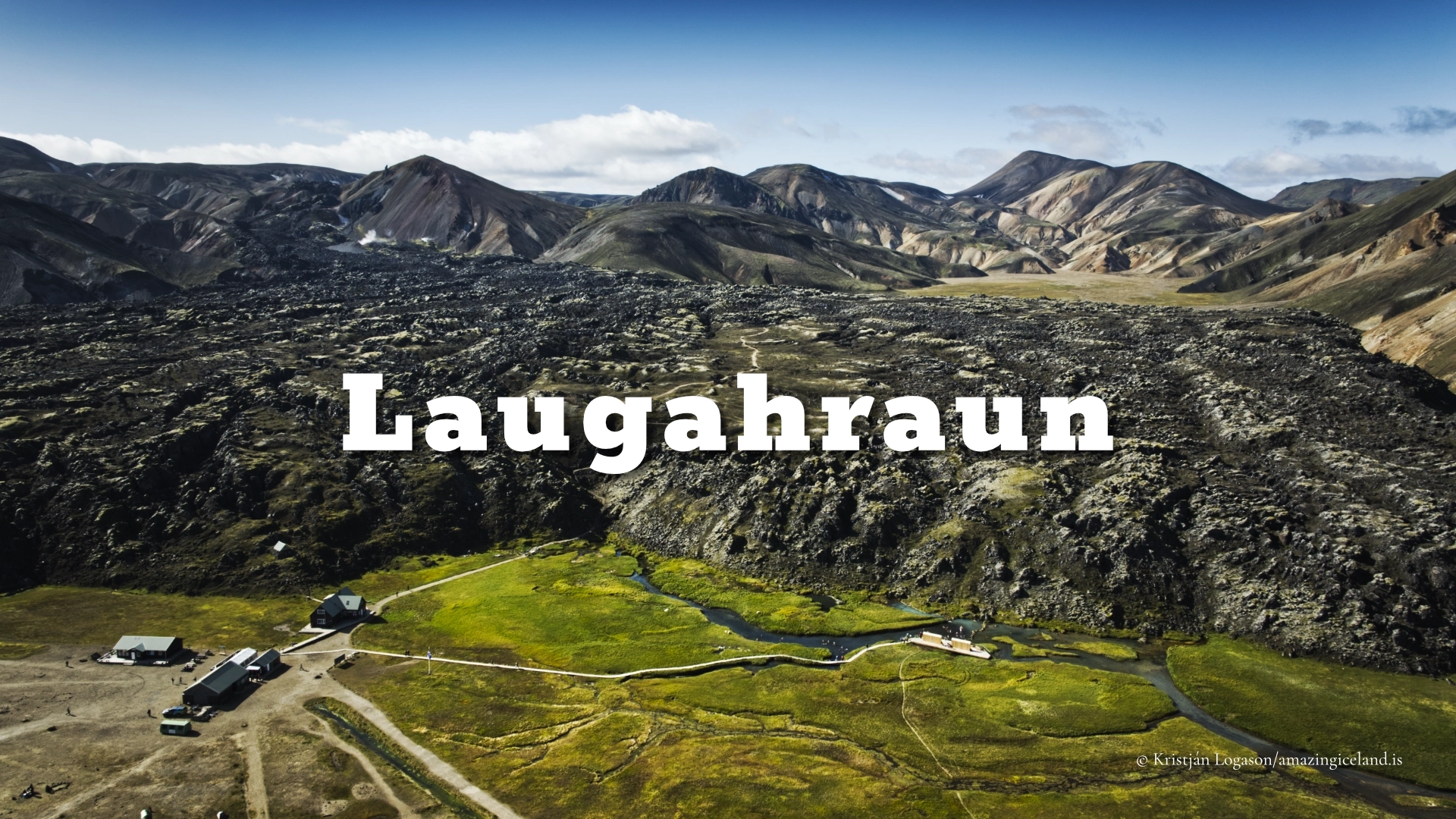 Laugahraun is a young basaltic lava field at Landmannalaugar, formed during the 1477 Veiðivötn eruption. Dark, fractured, and still sharply textured, it stands in direct contrast to the surrounding rhyolite mountains and geothermal slopes. More than a backdrop, Laugahraun is a defining structural element of the Landmannalaugar landscape, shaping access, water flow, and human movement through the area.