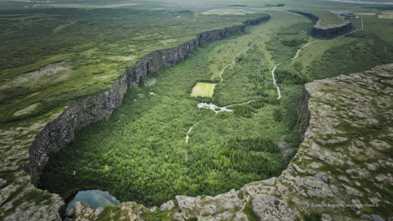 Ásbyrgi is a canyon that resists ordinary explanation at first glance.